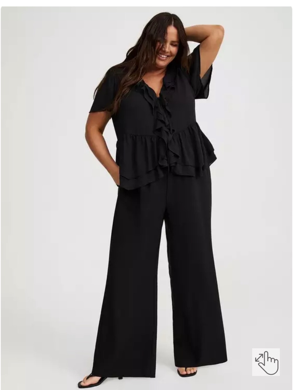 Torrid Women’s Studio High Rise Wide-Leg Pull On Crepe Pants Black Size 0